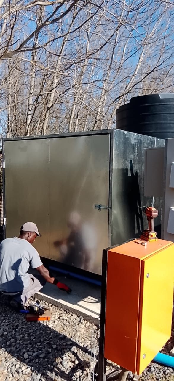 Custom steel pump house fabricated in-house